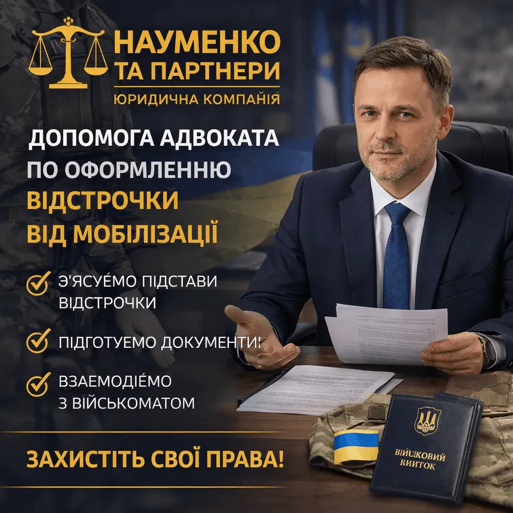 Адвокат по ВІДСТРОЧЦІ